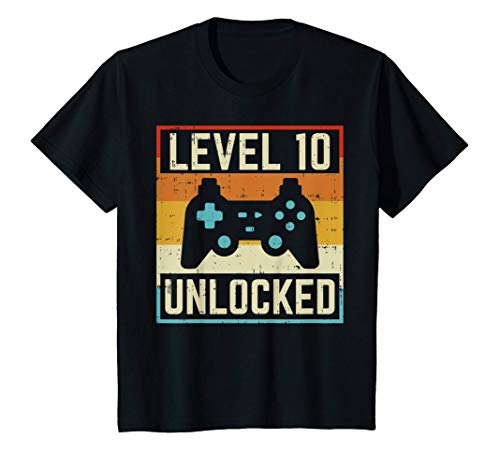 LbY Level 10 Unlocked Video Gamer Retro 10th Birthday Game Gift TVc