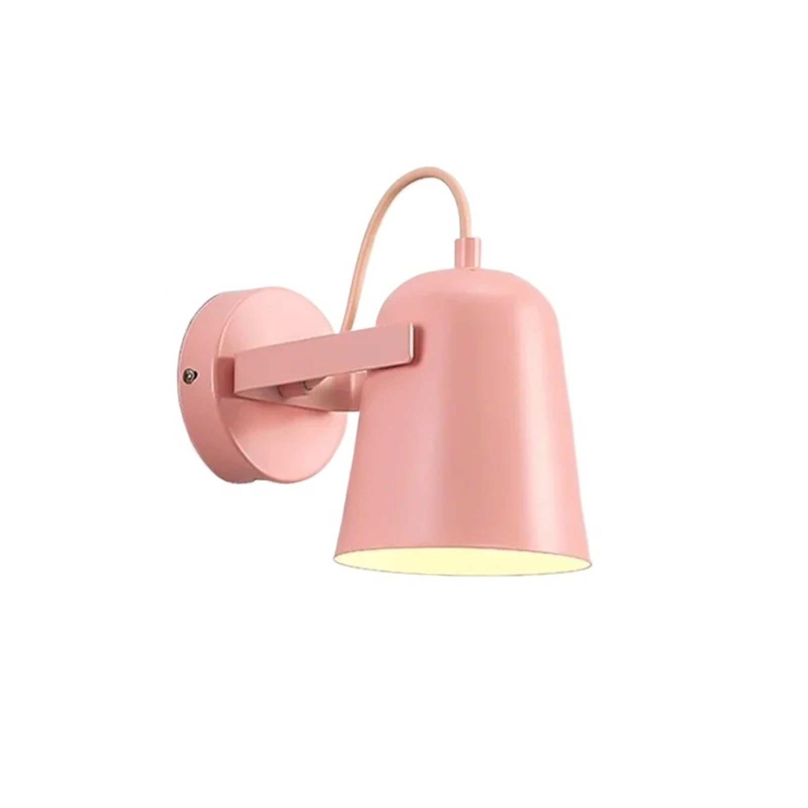 CUDTAPI Nordic LED Wall Decor Lamp, Macaron Colorful Bedside Lamp, Indoor Aisle Stair Background Adjustable Light Sconces Home Decor Light(5500-7000K,Roze)