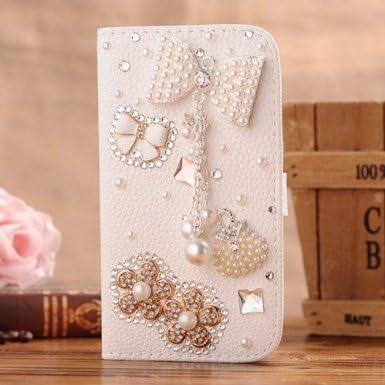Green Fashion(TM) For Samsung Galaxy Note 3 Note III N9000 Mobile Phone Case Lady Wallet case with 3D bling Rhinestone Card Holder & Magnetic Flip Horizontals -Diamond Bowknot Flower