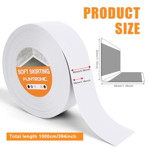 flintronic Bath Sealant Strip, 10m/32.8ft Self Adhesive Sealant Strip, Waterproof, Oilproof and Mildewproof Sealant Tape, Caulk Strip for Kitchen, Sink, Bathroom, Toilet, Wall Corner - Image 3