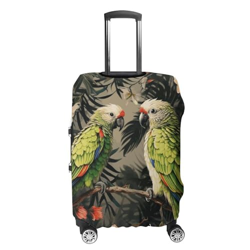 Carry on Luggage Cover Couple Parrots Olive Suitcase Covers for Luggages Tsa Approved Travel Luggage Sleeve Protector Elastic Suitcase Protector Anti-Scratch Washable Fits 19-30 Inch Case -S4