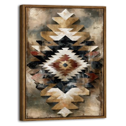 Image of AIYISU Southwestern Wall Art Rustic Aztec Wall Decor Earth Tone Tribal Canvas Prints Boho Southwest Geometric Pictures Western Native American Inspired Artwork for Living Room Office Bedroom 16x24