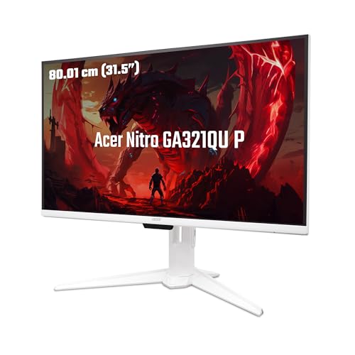 Image of acer GA321QU 31.5 Inch WQHD VA Gaming Smart Monitor, 180Hz Refresh Rate, Android OS, Wi-Fi, Bluetooth, Miracast, IoT, Webcam Support, Keyboard /Mouse Support, Ergostand, Remote Control, AMD FreeSync