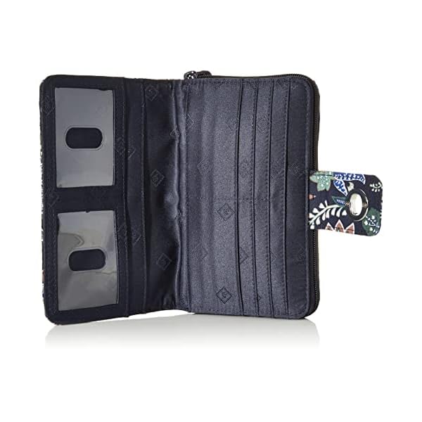 Vera Bradley Women's Cotton Turnlock with RFID Protection Wallet, Java Navy Camo - Recycled Cotton, One Size - Image 5