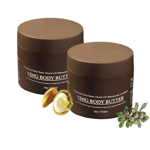 2 pièces Body Butter For Men, 150ml Hydratant Corporel Parfumé Pour Homme, Beurre Corporel Hydratant Aux Phéromones, Crème Corporelle Au Beurre De Karité Pour Peaux Sèches