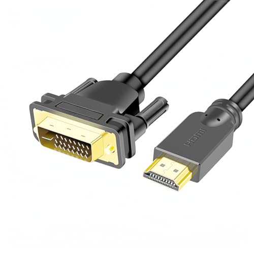 DVI to HDMI Adapter Cable for Sceptre E248W C248W, Acer SB220Q bi, HP 24mh, Philips, Samsung, AOC, LG Computer Monitor, 5 Feet