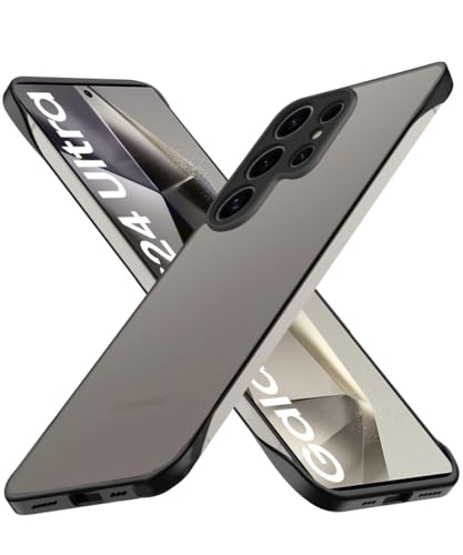 Image of WOW IMAGINE Hybrid Ultimate Back Case for Samsung Galaxy S24 Ultra 5G | Lightweight Frameless Design with Full Protection | Shockproof Ultra Slim | Translucent PC & TPU Mobile Cover -Black