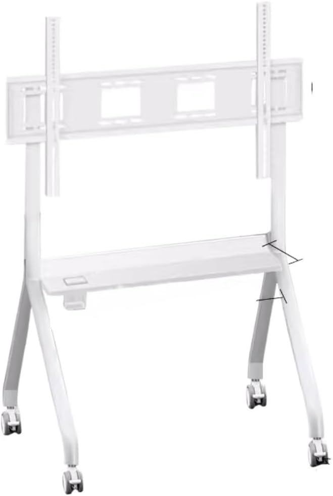 TV Mount Mobile TV Stand for 40-75 Inch TVs, Rolling Cart with Media Shelf and Wheels, Holds Up to 220lbs, Max VESA 900x600mm Home Theater(White)