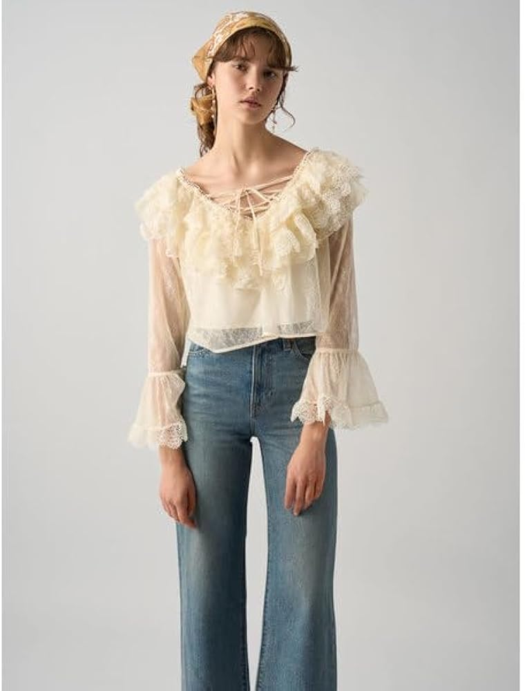 【新品】SNIDEL バリエレースブラウス SLV フリー SNIDEL（スナイデル）の「バリエレースブラウス（シャツ