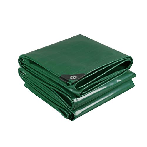 タープ ブルーシート アイレット付きグリーンターポリン- 防水屋外釣りキャンプグランドシートカバー 私道用の防水シートキャンプウォータースライド雑草プールハンモック車ブートバイクガーデンウッド 500gsm