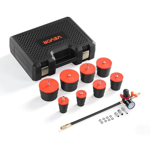 VEVOR Turbo Boost Leak Tester Kit, 0-80 PSI Valve Gauge Range, Turbo System Leakage Tester Set with 4 Pairs of Stepped Adapters 1-3/8