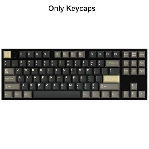 Image of Fogruaden PBT Keycaps Set, Cherry Profile Custom Keycap for Mechanical Keyboard Black Keycaps