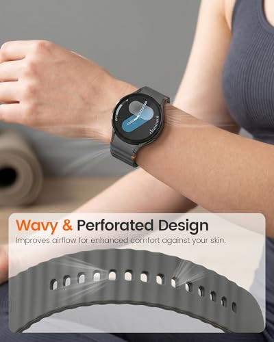 Image of Compatible with Samsung Galaxy Watch 7 Strap No Gap Sport Silicone Watch Band for Galaxy Watch 6 5 4 40mm 44mm Galaxy Watch 6 Classic 43mm 47mm,Watch 5 Pro,Watch 4 Classic Strap 42mm 46mm (Orange)