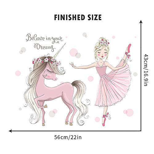 Vinilo decorativo para pared Ballet Girl With Unicorn miniatura 4
