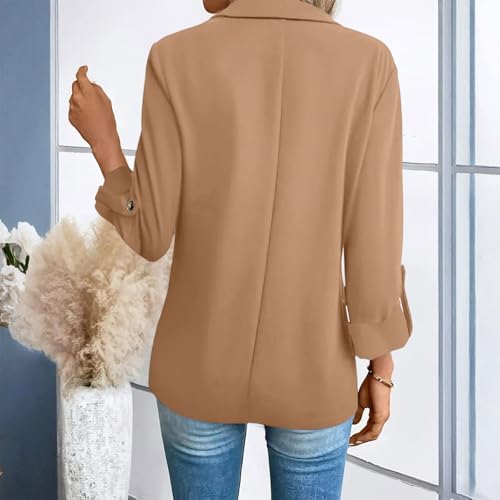Blazers for Women Business Casual Long Sleeve Office Work Suit Jackets Light Open Front Cardigan with Fake Pockets3