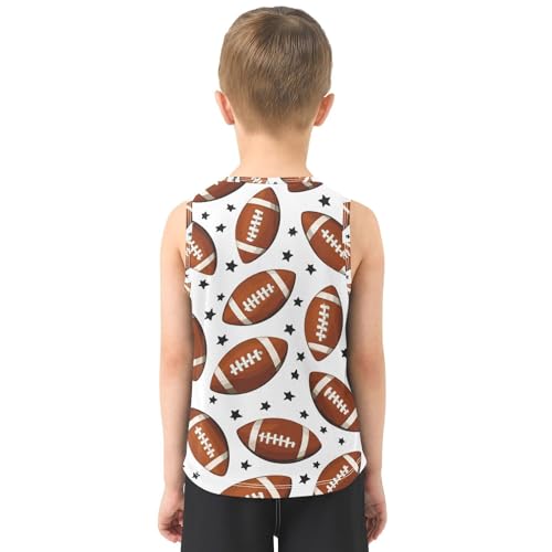 J JOYSAY Football Star White Boys Tank Top Sleeveless Muscle Shirts Quick Dry Kids T-Shirts 3-15T3