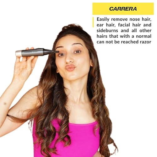 Image of Carrera 524 Hair Trimmer For Men & Women | Trimmers For Personal Care | Precision Trimming - Small Hair, Nose, Ear, Eye Brows - Battery Powered