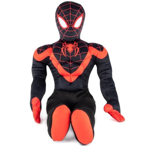 Image of Marvel Spider-Man Miles Morales Plush Pillow Buddy, Kids Character Pillow for Bedroom and Playroom, Soft Polyester Superhero Plush Toy for Naptime, Bedtime and Travel