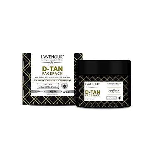 Image of L'avenour D-Tan Face Pack with Aloe Vera, Kaolin Clay, Arbutin | Removes Tan, Brightens & Evens Skin Tone | For All Skin Types - 200gm