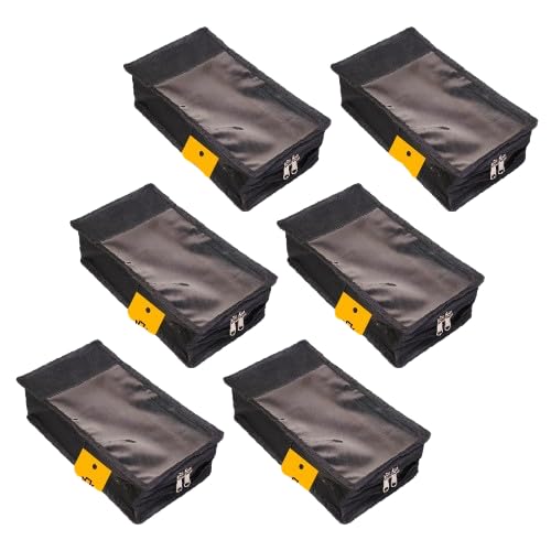 Shoe Organizer – Durable Travel Shoe Bags and Pouches for Shoes, Multipurpose Shoe Covers, Portable and Lightweight, Ideal for Travel Essentials, Dustproof Storage (Black, Men's Pack of 6)-image-24