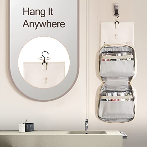 Printe Hanging Toiletry Bag For Women, 2 Removable Tsa Approved Makeup Bags, With Padded Shoulder Strap, Clear Toiletry Bags For Essential, Travel Bag For Toiletries, White #TOP3