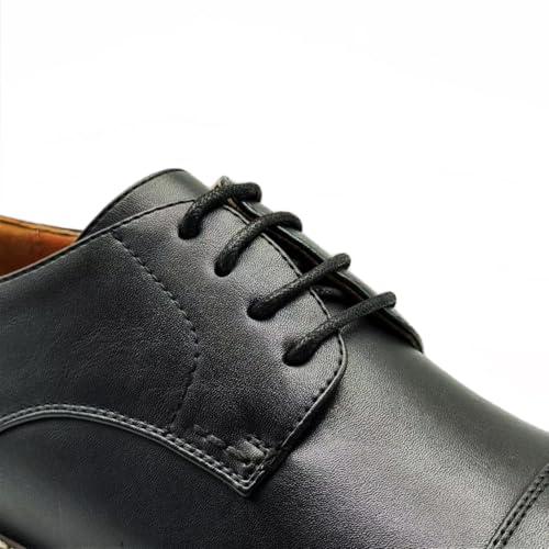 Image of Finishing & Sewing Men's Cap Toe Lace Up Oxford Dress Shoes