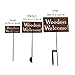 Funny Garden Staked Signs 21 to 28 Inches Tall (Small 21 Inches Tall, Weeders Welcome, Naturally Rusted)