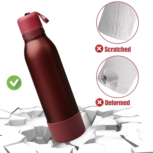 Mity rain 2PCS Silicone Boot for Owala FreeSip Twist Water Bottle, Anti-Slip, Noise-Reducing,Prevents Scratches(24 oz Black Cherry) by Mity rain - Image 3