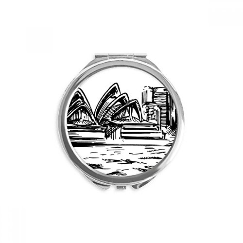 Miroir rond maquillage de poche cadeau idéal motif australie opéra de sydney
