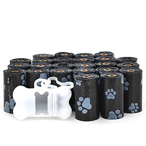 Best Pet Supplies Dog Poop Bags for Waste Refuse Cleanup, Doggy Roll Replacements for Outdoor Puppy Walking and Travel, Leak Proof and Tear Resistant, Thick Plastic - Black, 360 Bags (BDP-360T)