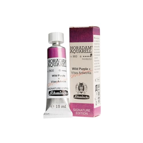 Schmincke – HORADAM® AQUARELL, limitierter Sonderfarbton Wild Purple x Vitas Artworks, feinste Künstler-Aquarellfarben, 15 ml Tube, 14 900 006, Signature Edition 2025