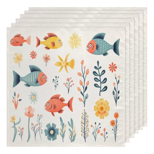 Servilletas de Tela Ocean Fishes Pack x6 50.5 x 50.5 cm miniatura 1