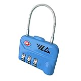 VLG Safety Luggage Lock - Extra Strong Cable Combination Lock - TSA Approved - Durable and Dependable Guarantee (Sky Blue)