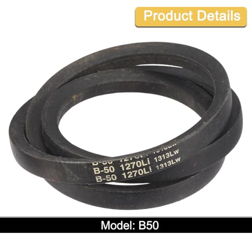 Image of uxcell 3 Pack B50 Classic Wrapped V-Belt, 53 inch Outside Circumference Wrapped Industrial Rubber V-Belt B Profile V-Belt for Industrial Machinery Equipment, Black