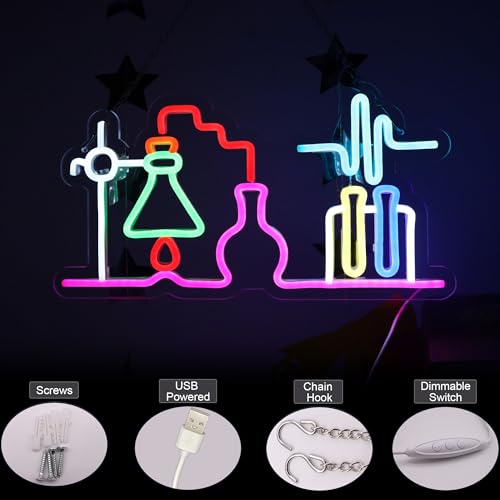 Image of Science Neon Sign Chemical Testing Kit Neon Light for Chemical Classroom Decor,Sturdy room decor,Student Gift,Teacher Gift,All Art