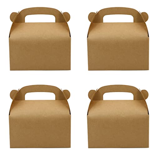 Oletx 24Pcs Brown Party Favor Treat Boxes Goodie Paper Box with Handles