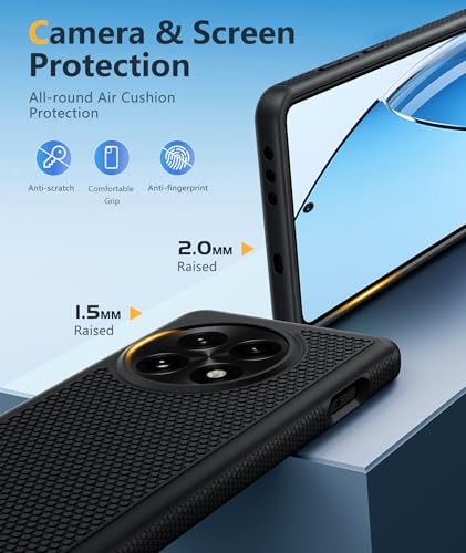 Image of FNTCASE for OnePlus 13 Case: 14FT Heavy Duty Military Grade Drop Protection for One Plus 13 Case, Non-Slip Anti-Fingerprint Shockproof Matte Soft TPU Phone Cover - Black