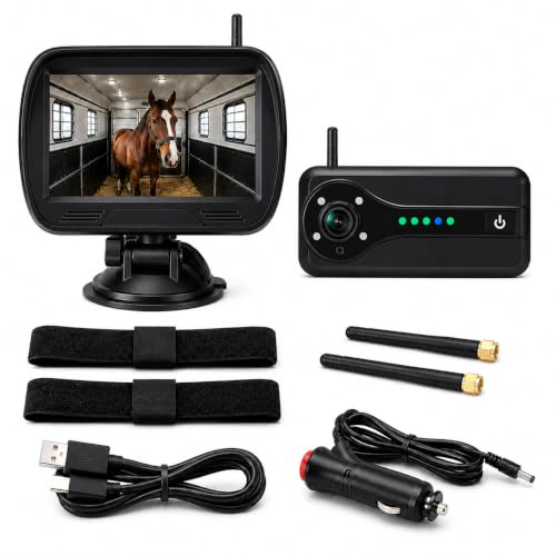 Wireless Horse Trailer Camera with 4.3-Inch Monitor