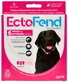 Coleira Antiparasitária Ectofend 65Cm Rosa Zoetis - Cães de Grand...