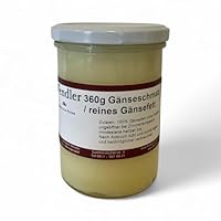 Gänsefett/Gänseschmalz im Glas ungewürzt (360g) hausgemacht in der fränkischen Handwerksmetzgerei