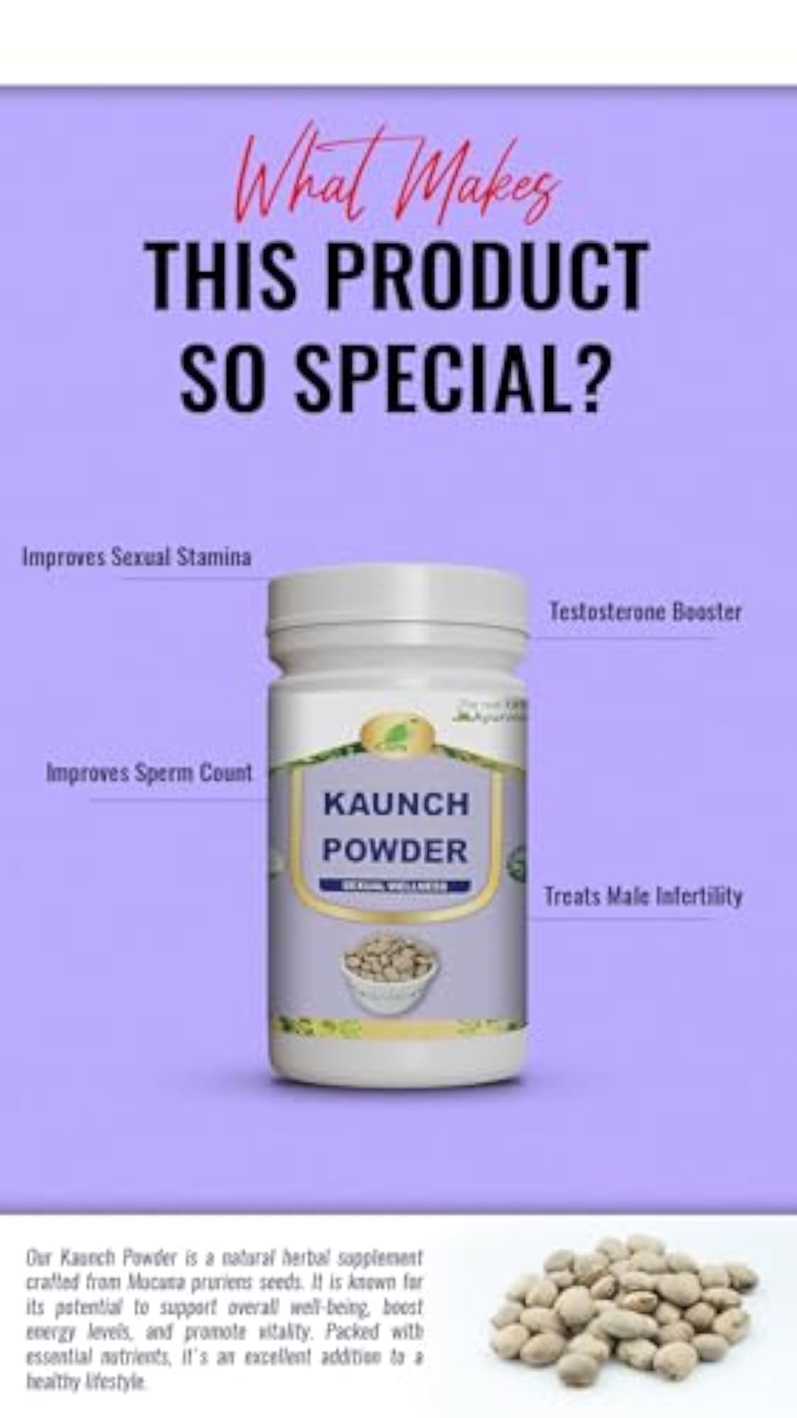 CURA Kaunch Beej Powder, Strength & Stamina Booster, Pack of 3