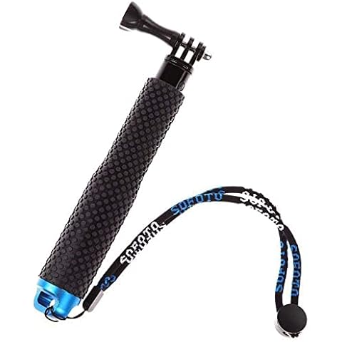 ShipeeKin Rubberized Aluminum Hand Grip Waterproof Selfie Stick Extendable 7-19" Telescopic Handheld Pole Monopod for all GoPro Series, GeekPro, SJCAMs and other Action Cams ect Cover