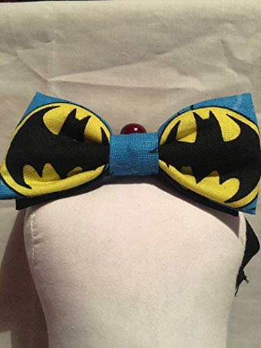 Batman character logo cotton bow tie. Batman bow tie, comic book bow tie, dark knight, boys, kids bow tie, superhero bow tie.