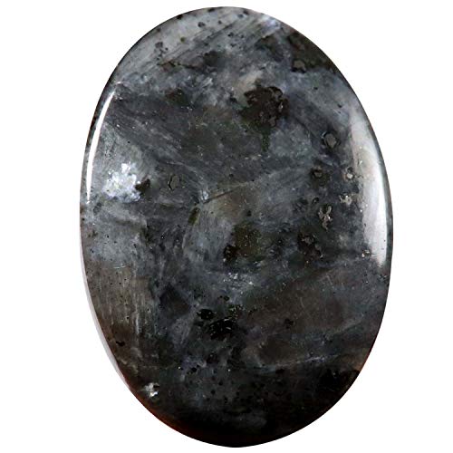 Pierre de lune norvégienne larvikite bleue ovale, cabochon précieux pour un cadeau mémorable