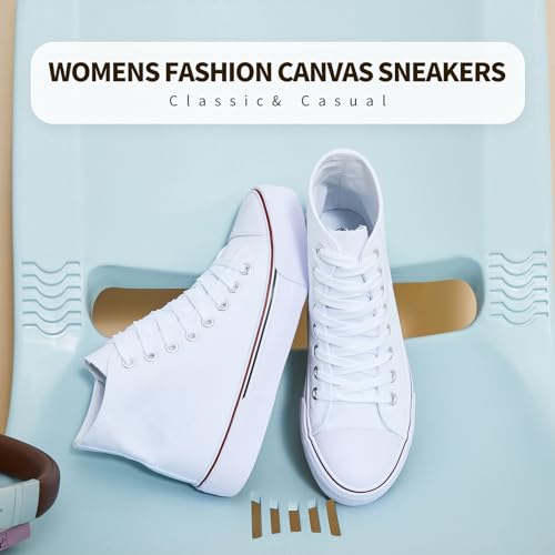 Image of hash bubbie High Top Canvas Sneakers Fashion Walking Shoes | high tops non slip on walking breathable casual comfortable lace up tennis shoes