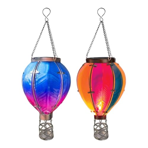 NAIYAN Hot Air Balloon Solar Lantern | Hanging Hot Air Balloon Solar Lantern | Flickering Flame Led Lights for Garden Decoration, Outdoor Solar Light for Porch, Patio and More, MLQC5TMCP20BG373H