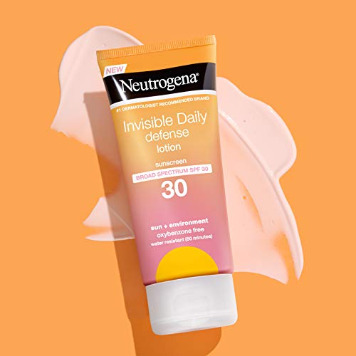 Neutrogena Invisible Daily Defense Sunscreen Lotion, Broad Spectrum Spf 30, Oxybenzone-Free & Water-Resistant, Sun & Environmental Aggressor Protection, Antioxidant Complex, 3.0 Fl. Oz #TOP3