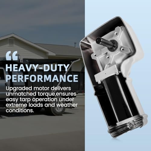 EZAPEX 900W 90:1 40RPM Upgraded Electric Tarp Motor Compatible with Dump Trucks up to 28' Length- Universal Tipper Truck Canopy Motor for Dump Truck Tarp System with Chrome Housing Cover by EZAPEX - Image 5