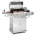 Propane Gas Grill 4 Burners with Side Burner Freestanding Grill Cart with Wheels for Outdoor Garden Cooking Barbecue Grill