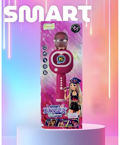 Image of Mini Wireless Karaoke Microphone for Kids | Toy Karaoke Machine with Speaker, Light & Music Effects | Portable Singing Mic for Girls & Toddlers - Pack of 1 (Pink)